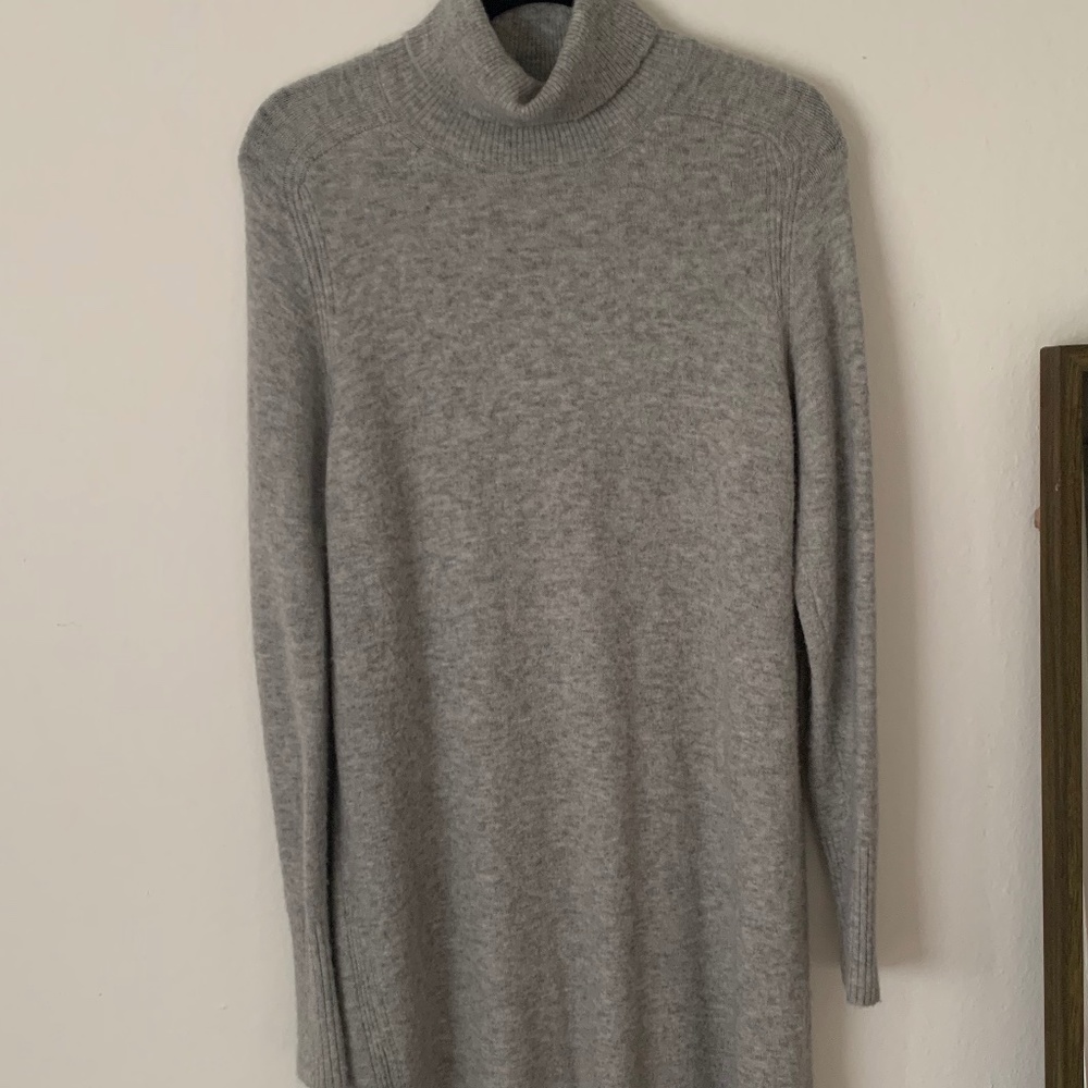 J.Crew Gray Super Soft Wool Turtleneck Sweater Dress Size Medium